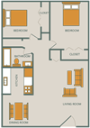 RANCHVIEW GARDENS | 2 BEDROOM 1 BATH B